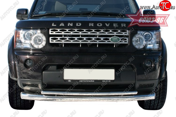 25 469 р. Защита переднего бампера двойная Souz-96 (d76/42)  Land Rover Discovery  4 L319 (2009-2016)  с доставкой в г. Пермь