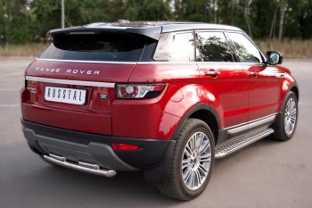 Пороги SLITKOFF d42 с листом Land Rover Range Rover Evoque  1 L538 (2011-2018) дорестайлинг 5 дв., рестайлинг 5 дв. (лист алюминий, труба нержавейка)