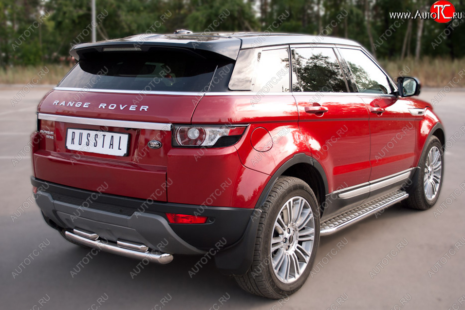 24 649 р. Пороги SLITKOFF d42 с листом  Land Rover Range Rover Evoque  1 L538 (2011-2018) дорестайлинг 5 дв., рестайлинг 5 дв. (лист алюминий, труба нержавейка)  с доставкой в г. Пермь