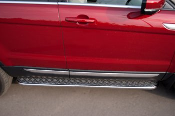 24 649 р. Пороги SLITKOFF d42 с листом  Land Rover Range Rover Evoque  1 L538 (2011-2018) дорестайлинг 5 дв., рестайлинг 5 дв. (лист алюминий, труба нержавейка)  с доставкой в г. Пермь. Увеличить фотографию 2