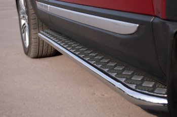 24 649 р. Пороги SLITKOFF d42 с листом  Land Rover Range Rover Evoque  1 L538 (2011-2018) дорестайлинг 5 дв., рестайлинг 5 дв. (лист алюминий, труба нержавейка)  с доставкой в г. Пермь. Увеличить фотографию 4