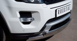 18 549 р. Защита переднего бампера (2 трубыØ75х42 мм, нержавейка) Russtal Land Rover Range Rover Evoque 1 L538 дорестайлинг 5 дв. (2011-2015)  с доставкой в г. Пермь. Увеличить фотографию 2