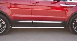 70 999 р. Защита порогов из круглой трубы диаметром 63 мм (Prestige u Pure) Russtal Land Rover Range Rover Evoque 1 L538 дорестайлинг 5 дв. (2011-2015) (Защита порогов с со скосами на торцах (вариант 1))  с доставкой в г. Пермь. Увеличить фотографию 7