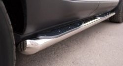 83 999 р. Защита порогов с пластиковыми вставками для ног из круглой трубы диаметром 76 мм (Prestige u Pure) Russtal Land Rover Range Rover Evoque 1 L538 дорестайлинг 5 дв. (2011-2015) (Защита порогов с со скосами на торцах (вариант 1))  с доставкой в г. Пермь. Увеличить фотографию 2