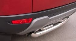 17 599 р. Защита заднего бампера (2 трубы Ø76 и 42 мм, нержавейка) SLITKOFF Land Rover Range Rover Evoque 1 L538 дорестайлинг 5 дв. (2011-2015)  с доставкой в г. Пермь. Увеличить фотографию 2