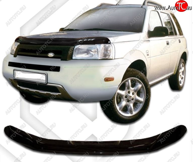 1 999 р. Дефлектор капота CA-Plastic Land Rover Freelander 1 (1997-2006) (Classic черный, Без надписи)  с доставкой в г. Пермь