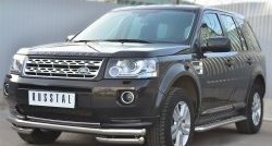 18 999 р. Защита переднего бампера (Ø63 мм с углами, нержавейка) SLITKOFF Land Rover Freelander L359 дорестайлинг (2006-2010)  с доставкой в г. Пермь. Увеличить фотографию 4