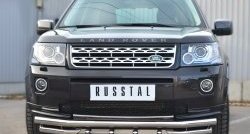 31 799 р. Защита переднего бампера (Ø63 мм с зубами, нержавейка) SLITKOFF  Land Rover Freelander  L359 (2010-2012) 1-ый рестайлинг  с доставкой в г. Пермь. Увеличить фотографию 4
