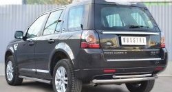 70 999 р. Защита порогов из круглой трубы диаметром 63 мм (рестайлинг) Russtal Land Rover Freelander L359 дорестайлинг (2006-2010) (Защита порогов со скосами на торцах (вариант 1))  с доставкой в г. Пермь. Увеличить фотографию 6