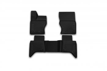 Комплект 3D ковриков салона Element (полиуретан) Land Rover Range Rover  4 L405 (2012-2017) дорестайлинг (Черные)