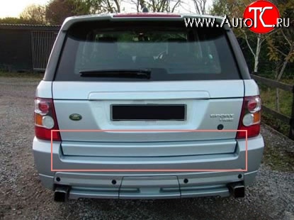 6 549 р. Накладка на заднюю дверь автомобиля Stormer Land Rover Range Rover Sport 1 L320 дорестайлинг (2005-2009)  с доставкой в г. Пермь
