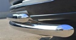 22 099 р. Защита переднего бампера (2 трубыØ76 и 63 мм, нержавейка) SLITKOFF  Land Rover Range Rover  4 L405 (2012-2017) дорестайлинг  с доставкой в г. Пермь. Увеличить фотографию 2