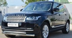 22 099 р. Защита переднего бампера (2 трубыØ76 и 63 мм, нержавейка) SLITKOFF  Land Rover Range Rover  4 L405 (2012-2017) дорестайлинг  с доставкой в г. Пермь. Увеличить фотографию 3