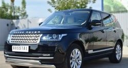 18 549 р. Защита переднего бампера (2 трубыØ75х42 мм, нержавейка) Russtal Land Rover Range Rover 4 L405 дорестайлинг (2012-2017)  с доставкой в г. Пермь. Увеличить фотографию 4