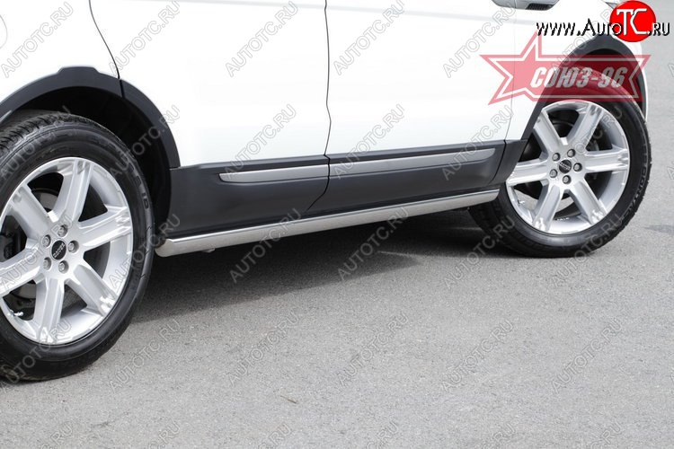 14 579 р. Защита порогов из овальной трубы Souz-96 (d75х42) Land Rover Range Rover Evoque 1 L538 дорестайлинг 5 дв. (2011-2015)  с доставкой в г. Пермь