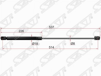Упор крышки багажника SAT (газовый) Land Rover Range Rover 3 L322 дорестайлинг (2002-2006)