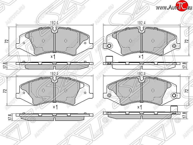 1 599 р. Колодки тормозные SAT (передние) Land Rover Range Rover Sport 2 L494 дорестайлинг (2013-2017)  с доставкой в г. Пермь