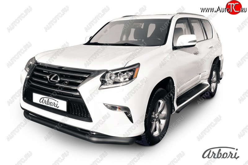 11 339 р. Защита переднего бампера Arbori (черная, 1 труба d76 mm). Lexus GX460 J150 1-ый рестайлинг (2013-2019)  с доставкой в г. Пермь