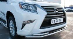 19 349 р. Защита переднего бампера (2 трубыØ63 и 42 мм, нержавейка) SLITKOFF  Lexus GX460  J150 (2013-2022) 1-ый рестайлинг, 2-ой рестайлинг  с доставкой в г. Пермь. Увеличить фотографию 2
