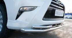 19 349 р. Защита переднего бампера (2 трубыØ63 и 42 мм, нержавейка) SLITKOFF  Lexus GX460  J150 (2013-2022) 1-ый рестайлинг, 2-ой рестайлинг  с доставкой в г. Пермь. Увеличить фотографию 3