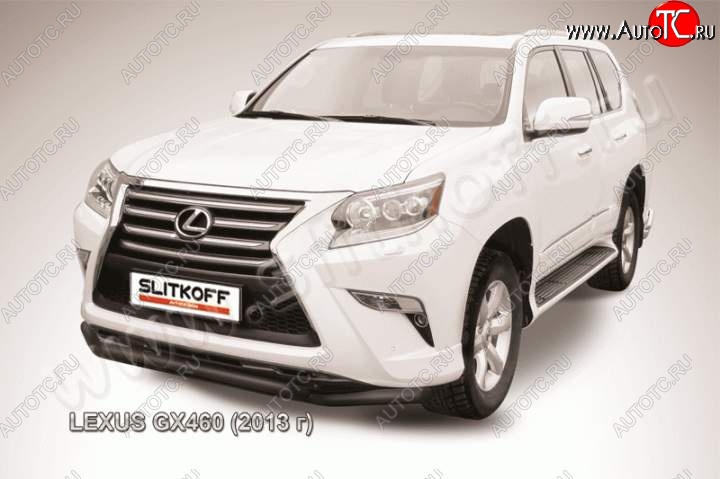 15 949 р. Защита переднего бампера из труб d57 Slitkoff (двойная) Lexus GX460 J150 1-ый рестайлинг (2013-2019) (Цвет: серебристый)  с доставкой в г. Пермь