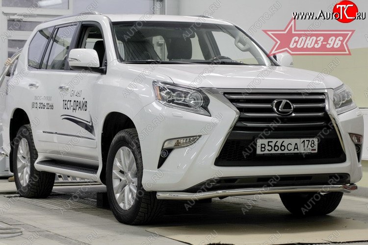 5 129 р. Защита переднего бампера одинарная Souz-96 (d60) Lexus GX460 J150 1-ый рестайлинг (2013-2019)  с доставкой в г. Пермь