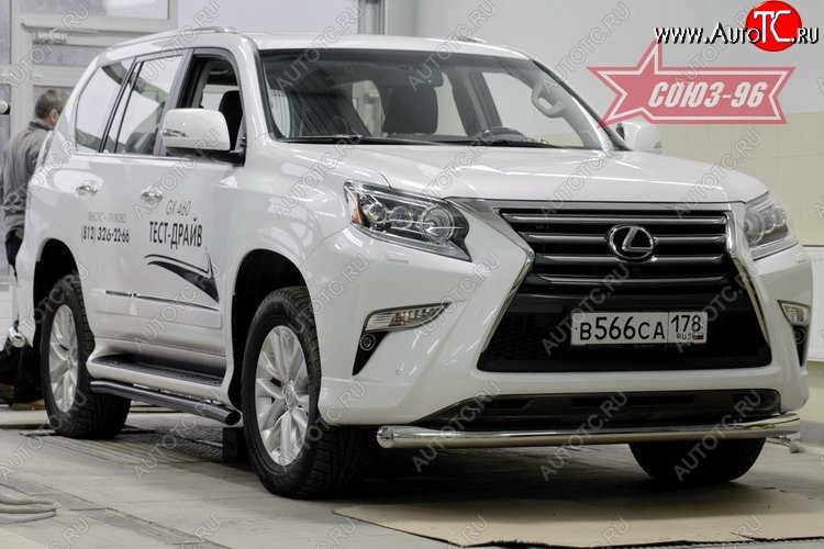 19 484 р. Защита переднего бампера одинарная Souz-96 (d76) Lexus GX460 J150 1-ый рестайлинг (2013-2019)  с доставкой в г. Пермь
