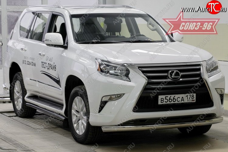 19 214 р. Защита переднего бампера из овальной трубы (d75х42) Souz-96 Lexus GX460 J150 1-ый рестайлинг (2013-2019)  с доставкой в г. Пермь