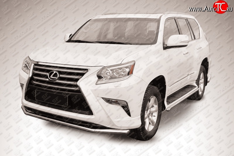17 599 р. Одинарная защита переднего бампера из трубы диаметром 57 мм Slitkoff Lexus GX460 J150 1-ый рестайлинг (2013-2019) (Нержавейка, Полированная)  с доставкой в г. Пермь