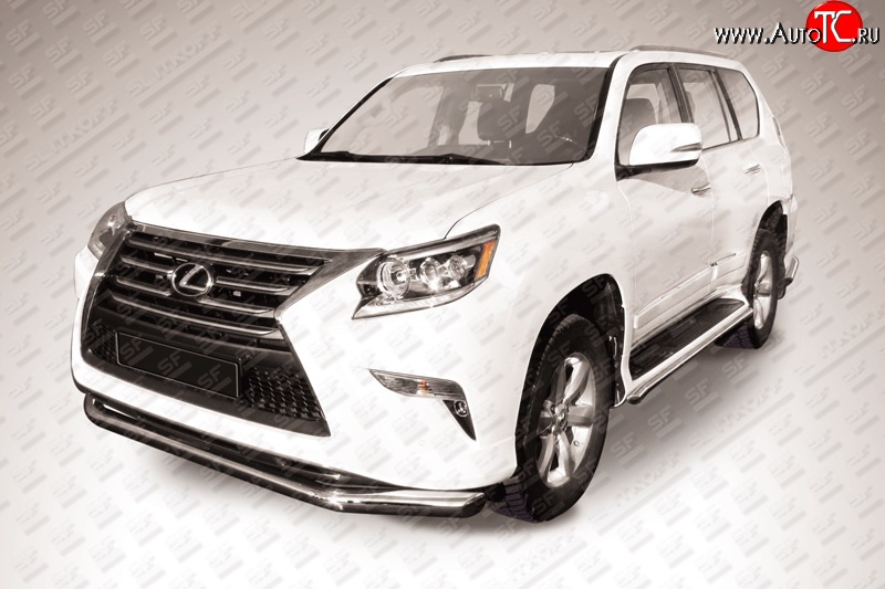 19 599 р. Одинарная защита переднего бампера диаметром 76 мм Slitkoff  Lexus GX460  J150 (2013-2022) 1-ый рестайлинг, 2-ой рестайлинг (Нержавейка, Полированная)  с доставкой в г. Пермь