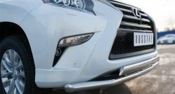 14 849 р. Защита переднего бампера (2 трубы Ø63 и 75х42 мм, нержавейка) Russtal Lexus GX460 J150 1-ый рестайлинг (2013-2019)  с доставкой в г. Пермь. Увеличить фотографию 4