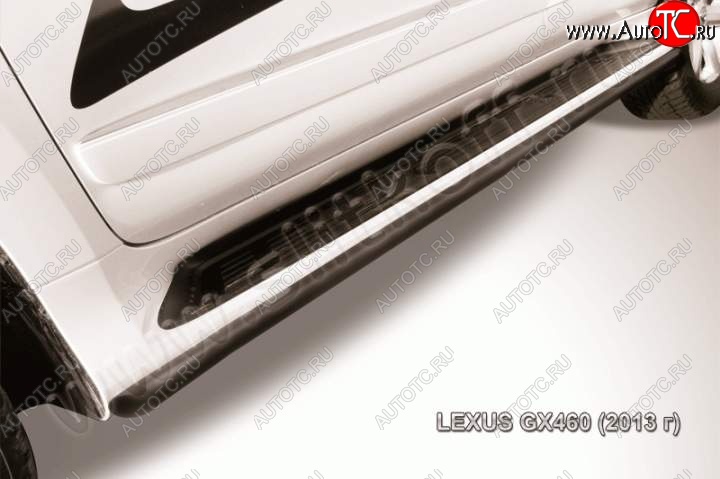 12 799 р. Защита штатного порога из труб d42 Slitkoff Lexus GX460 J150 1-ый рестайлинг (2013-2019) (Цвет: серебристый)  с доставкой в г. Пермь