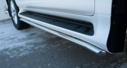 Защита порогов из круглой трубы диаметром 42 мм SLITKOFF Lexus GX460  J150 (2013-2022) 1-ый рестайлинг, 2-ой рестайлинг