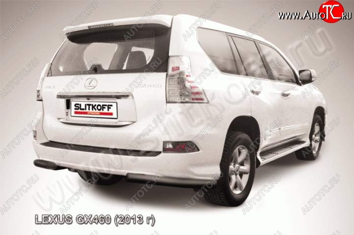 12 699 р. Защита заднего бампера из уголков d76 Slitkoff  Lexus GX460  J150 (2013-2022) 1-ый рестайлинг, 2-ой рестайлинг (Цвет: серебристый)  с доставкой в г. Пермь