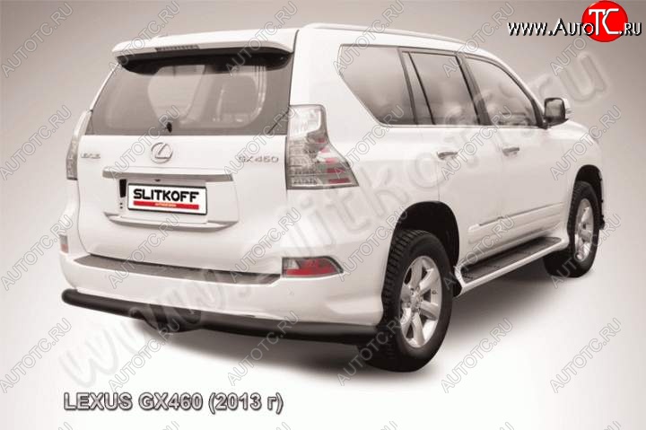 11 349 р. Защита заднего бампера из трубы d76 Slitkoff (радиусная)  Lexus GX460  J150 (2013-2022) 1-ый рестайлинг, 2-ой рестайлинг (Цвет: серебристый)  с доставкой в г. Пермь