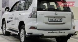 Защита заднего бампера из двойных боковых уголков (d76х42)Black SOUZ-96 Lexus GX460  J150 (2013-2022) 1-ый рестайлинг, 2-ой рестайлинг
