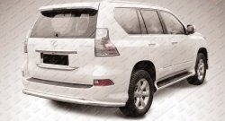 Защита заднего бампера из длинной трубы диаметром 76 мм Slitkoff Lexus GX460  J150 (2013-2022) 1-ый рестайлинг, 2-ой рестайлинг