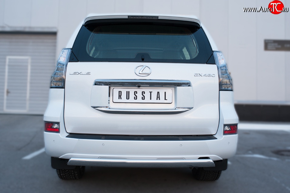 12 499 р. Защита заднего бампера (Ø75x42 мм, нержавейка) Russtal Lexus GX460 J150 1-ый рестайлинг (2013-2019)  с доставкой в г. Пермь