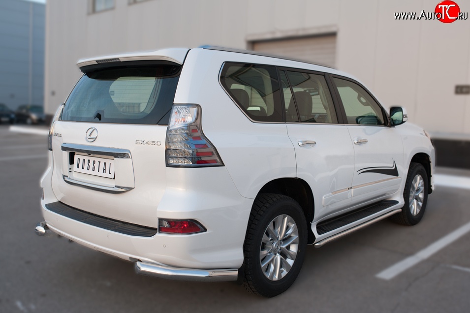 17 599 р. Защита заднего бампера (Ø76 мм уголки, нержавейка) SLITKOFF  Lexus GX460  J150 (2013-2022) 1-ый рестайлинг, 2-ой рестайлинг  с доставкой в г. Пермь