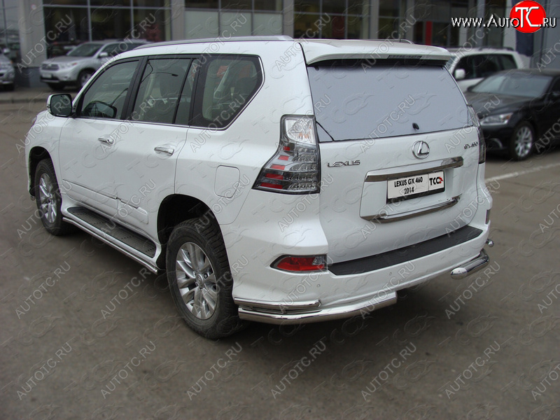 30 899 р. Защита заднего бампера (уголки двойные) ТСС 76,1/42 мм Lexus GX460 J150 1-ый рестайлинг (2013-2019)  с доставкой в г. Пермь