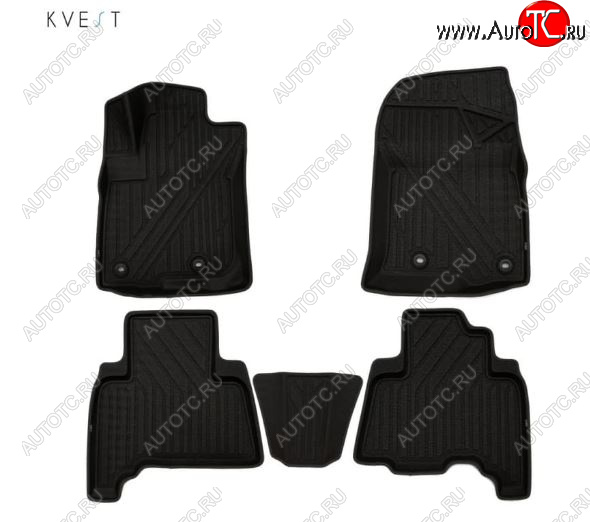 8 449 р. Комплект ковриков салона Kvest  Lexus GX460  J150 (2013-2022) 1-ый рестайлинг, 2-ой рестайлинг (Черный, черный кант)  с доставкой в г. Пермь