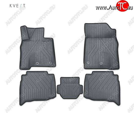 5 999 р. Комплект ковриков салона Kvest Lexus GX460 J150 1-ый рестайлинг (2013-2019) (Серый, черный кант)  с доставкой в г. Пермь