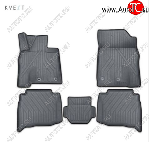 1 286 р. Комплект ковриков салона Kvest Lexus GX460 J150 1-ый рестайлинг (2013-2019) (Серый, серый кант)  с доставкой в г. Пермь