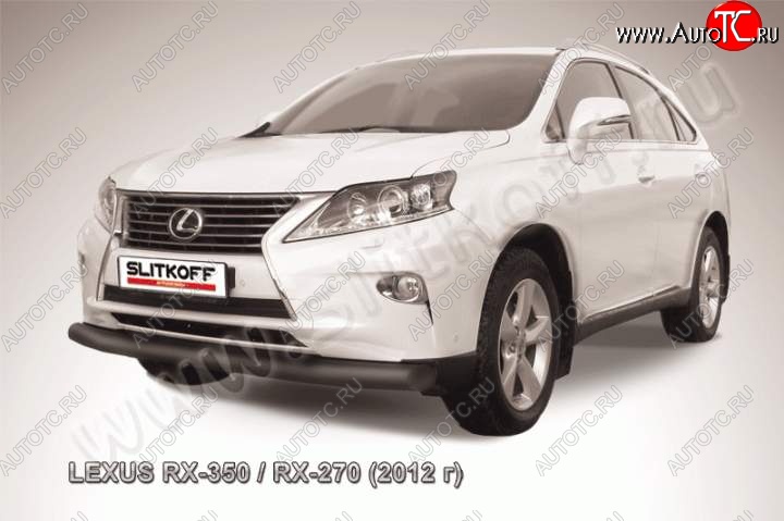 14 999 р. Защита переднего бампера из трубы d76 Slitkoff (дуга) Lexus RX 270 AL20 дорестайлинг (2015-2019) (Цвет: серебристый)  с доставкой в г. Пермь