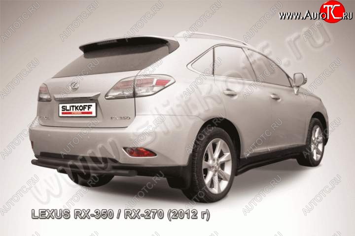 14 649 р. Защита заднего бампера из труб d57 Slitkoff (двойная)  Lexus RX  270 - RX350  AL10 (Цвет: серебристый)  с доставкой в г. Пермь