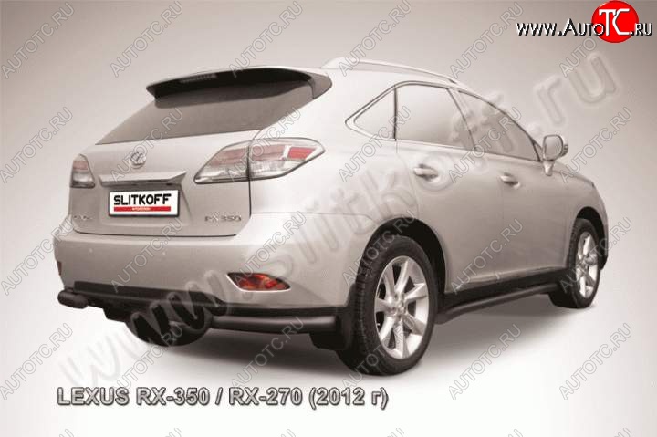 10 649 р. Защита заднего бампера из уголков d76 Slitkoff  Lexus RX  270 - RX350  AL10 (Цвет: серебристый)  с доставкой в г. Пермь