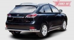 Защита заднего бампера из длинной трубы и двух боковых уголков (d60х42) Souz-96 Lexus RX  270 (2015-2019) AL20 дорестайлинг