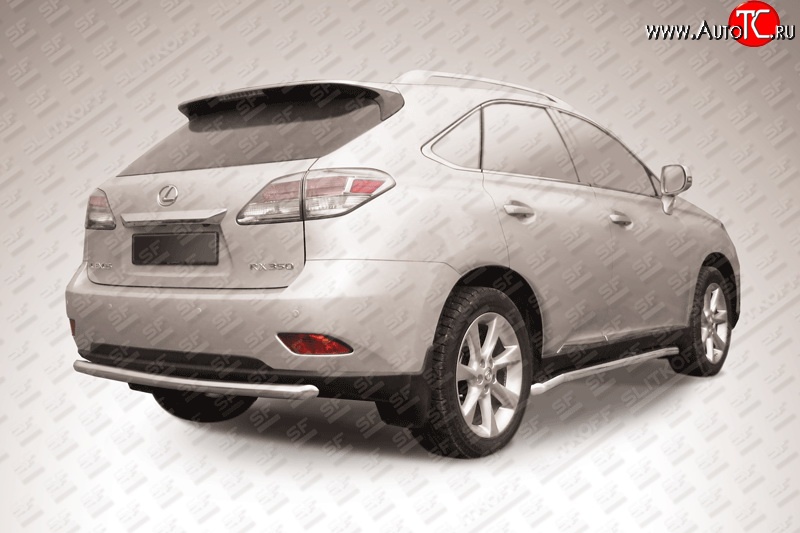 14 549 р. Одинарная защита заднего бампера из трубы диаметром 57 мм Slitkoff Lexus RX350 AL10 рестайлинг (2012-2015) (Нержавейка, Полированная)  с доставкой в г. Пермь