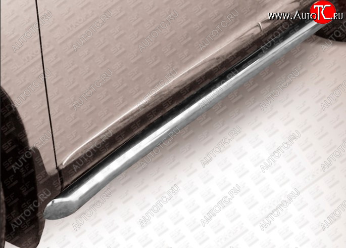 16 499 р. Защита порогов Slitkoff (Ø 76 мм, труба с гибами)  Lexus RX  270 (2015-2019) AL20 дорестайлинг (Сталь с полимерным покрытием. Цвет: серебристый)  с доставкой в г. Пермь