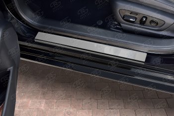 1 989 р. Накладки порожков салона Russtal Lexus ES350 XV70 дорестайлинг (2018-2021) (Нержавейка полированная)  с доставкой в г. Пермь. Увеличить фотографию 2